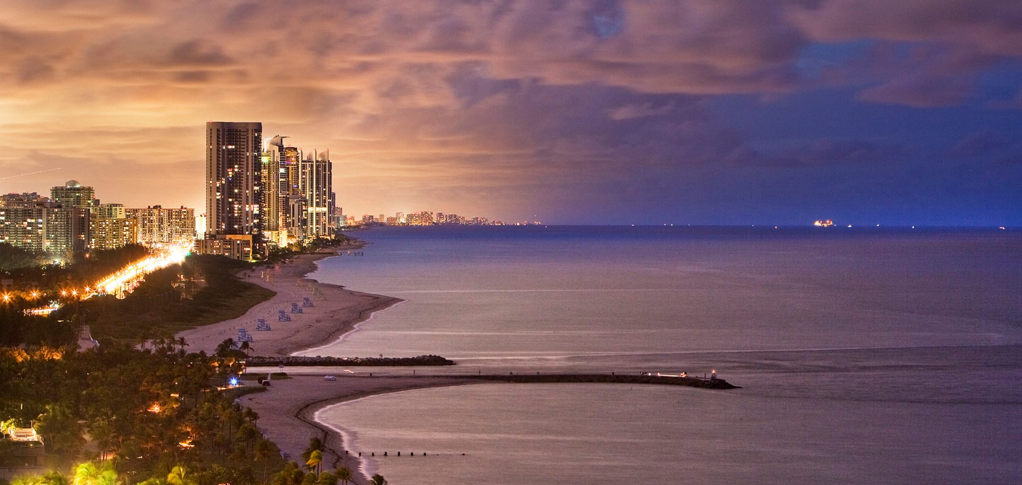 A sunset over Bal Harbour