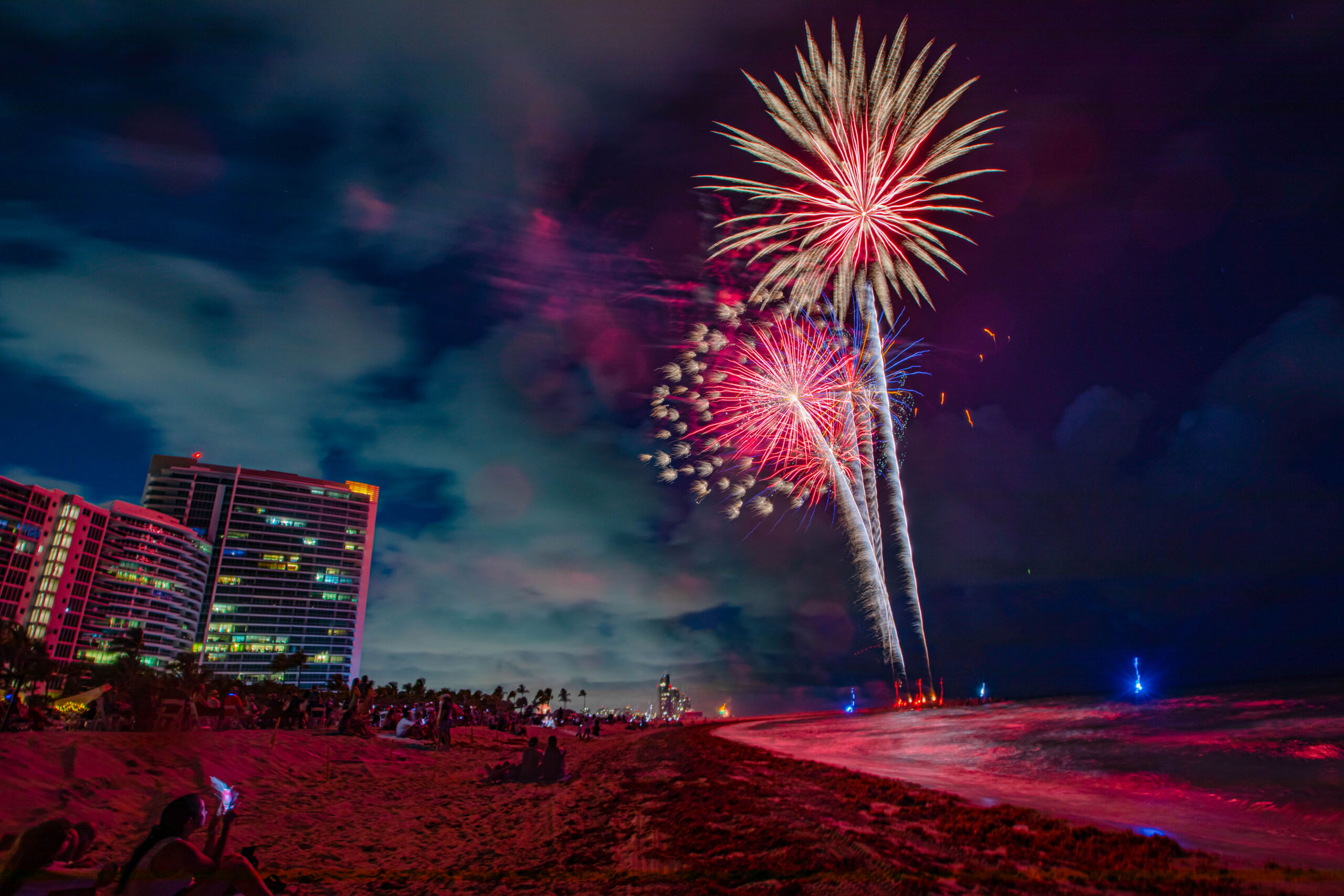 Fireworks off the jetty in Bal Harbour