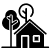 Icon of a house with tress outside